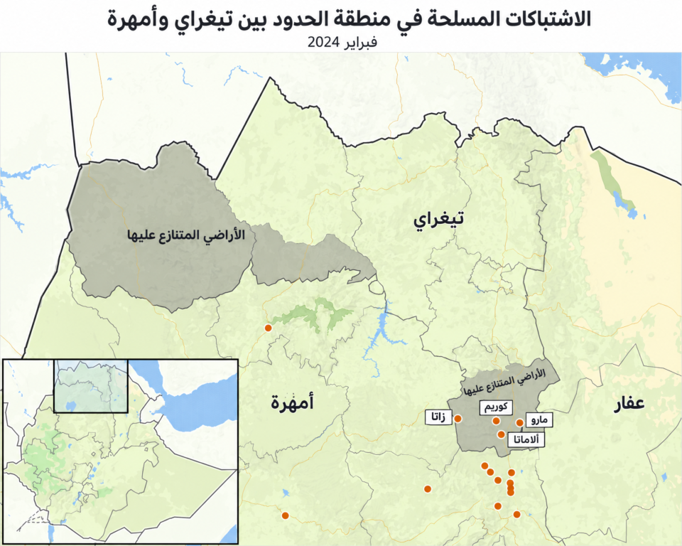 tigray-conflict-areas-map-arabic-large-960x768 تجدد القتال غرب تيغراي يهدد بتوسيع الصراع الإثيوبي